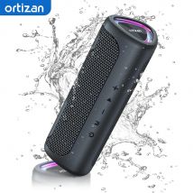 Ortizan M7 Bluetooth-Lautsprecher, tragbar, 24 W, kraftvoller Sound, reicher Bass, IPX7 wasserdicht, 30 Stunden Spielzeit, bunte Lichter