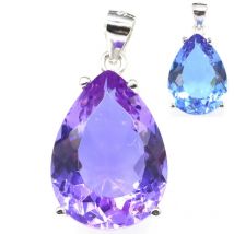 Buy 4 Get 1 Free 27x13mm Drop Zultanite Color Changing Alexandrite Topaz Women Wedding Silver Earrings Pendant