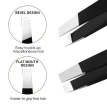 Wholesale Hair Removal Tweezers Stainless Steel Eyebrow Tweezers Pink Slanted Black Tip Point Face Harmless Makeup Beauty Black