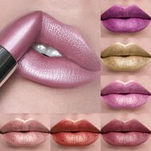 21 colori Bold & Intense Glitter Rossetto metallizzato lucido Tinta per labbra perlescente, Labbra a lunga durata Regali per trucco labbra opache per anziani