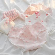 5 teile/satz Baumwolle Unterwäsche niedlichen Bogen Mädchen Slips Frauen Höschen atmungsaktive Unterhose weibliche sexy Spitze Dessous M-XL heißen Verkauf