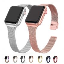 Edelstahl-Mesh-Armband für Apple Watch Band 38 mm, 40 mm, 41 mm, 42 mm, 44 mm, 45 mm, 49 mm, Metallarmband für iWatch 8/7/6/SE/5/4/3/2/1