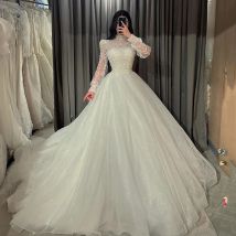 Eightree Elegante A-Linie Brautkleider Puffärmel Pailletten Prinzessin Brautkleider Boho Strand Brautball Ballkleid Maßgeschneidert
