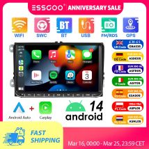 ESSGOO 9" Android 14 4G+64G Wireless Carplay Estéreo para Coche GPS NAVI WIFI RDS FM BT para VW Golf 5 6 Passat B6 B7 Polo 6R Touran Tiguan Caddy EOS Jetta T5 Seat Skoda