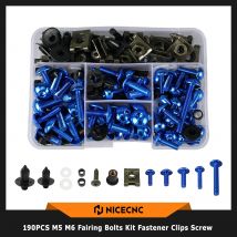 190PCS M5 M6 Carenatura Bulloni Viti Kit Per YAMAHA YZF R1 R3 R6 MT03 MT07 MT09 MT10 Tracer 9 GT FJR1300 XSR700 900 Super Ténéré