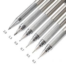 Zestaw ołówków automatycznych 0,3 0,5 0,7 0,9 1,3 2,0 mm w całości z metalu Art Drawing Painting