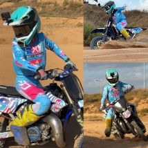 Motocross-Kind-Set, Motorrad-Trikot und Hose, Kinderkleidung, rosa, Junge, Mädchen, Jugend, MX-Ausrüstungsset, individuelle Nummer, Nameracing-Anzug