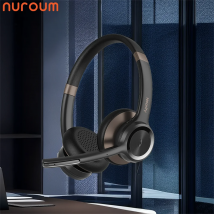 Nuroum-auriculares inalámbricos HP30 para sistema de conferencias, cascos de oficina con Bluetooth y cancelación de ruido IA