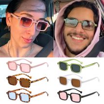 6 stücke Fashion Square Sonnenbrille Frauen Anti-glare Retro Nieten Dekoration Gradienten Shades UV400 Leopard Blau Sport Sonnenbrille