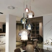 Royal Glass LED-Pendelleuchte mit Hängeleuchte für Kücheninsel, Wohnzimmer, graue Innendekoration, Hängelampe, Leuchten, Glanz