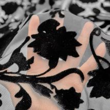 Heißer Stil ausgebrannter Samtstoff in Schwarz für Kleider zum Selbermachen