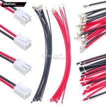 Keszoox Jst VH 3,96 MM 2 Pin Stecker Buchse Kit mit 210MM 18AWG Pre-Gewellt Kabel Draht Jst-