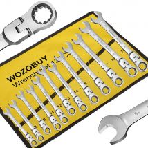 Zestaw kluczy płasko-oczkowych z grzechotką, klucz płasko-oczkowy z grzechotką 6-22 mm, klucz