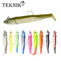 TEKNIK Black Minnow Body Soft Lure Jig Head 70mm/90mm/110mm Black Minnow für Bass Pike Silikon Köder Easy Shiner Jigging Leurre