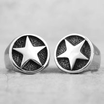 316L Edelstahl Glück Pentagon Sterne Männer Ringe Talisman Gute Glück Vintage Einfache Biker für Männer Junge Mode Schmuck Geschenk