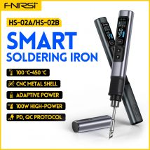 FNIRSI HS-02 Kit saldatore elettrico intelligente portatile digitale PD100W Strumenti di riparazione per riscaldamento rapido a temperatura costante regolabile
