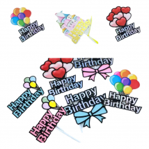 Ins Castle Balloon Happy Birthday Cake Topper Card Wedding Party Cake Topper  Dessert Decoration for Baby Shower Baking Supplies