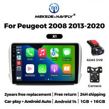Android 14 Auto Radio Drahtlose CarPlay Auto Multimedia Video Für Peugeot 2008 2013-2020 WiFi BT FM Autoradio GPS Navigation
