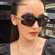 Neue Übergroße Vintage Heterotypische Sonnenbrille Frauen Für Männer Sonnenbrille Luxus Marke Designer Beliebte Punk Großen Rahmen Metall Shades