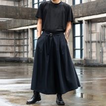 Japan Streetwear Fashion Lose Beiläufige Breite Bein Hose Männer Punk Hip Hop Gothic Rock Hosen Schwarz Harem Hosen Genderless Kleidung