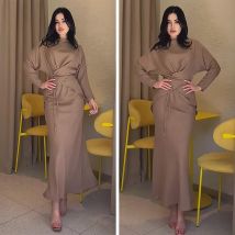 Muslimische zweiteilige Set Frauen schnüren Top Rock Anzug Dubai weibliche arabische lässige feste Outfits Islam Marokko Ramadan Röcke Ensemble