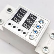 Adjustable Over Under Voltage Reclosing Protector Relay 40A 63A 100A 230V Limit Current Protection Dual Digital Display 3 Phase