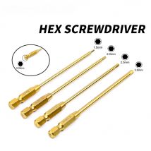 Acciaio legato duro Metallo 6.35mm Chiavi esagonali Cacciaviti Strumenti Cacciavite elettrico 1.5/2.0/2.5/3.0mm per modello di auto RC