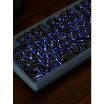 Topographic Keycaps PBT Cherry Profile Side Print Keycaps Backlit Contour ISO Layout Big Set Keycaps For Mechanical Keyboard