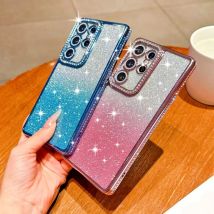 Diamant-Hülle für Samsung Galaxy S25 Ultra S22 S23 Plus S24 S21 S20 FE A56 Glitzer stoßfest Luxus-Beschichtung klare weiche TPU-Abdeckung
