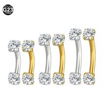 1PC Titan 16G Zirkon Augenbraue Gebogene Barbell Knorpel Helix Rook Ohrring Labret Banana Piercing Körper Schmuck