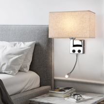 E27 Kinkiet z przełącznikiem Reflektor LED Lampka do czytania Sypialnia Sprzęt do nauki Hotel Bedhead Nordic Home Decoration Light