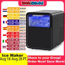 Macchina per il ghiaccio 6 minuti 2 dimensioni 9 cubi paletta e cestino intelligente 12 kg/24 ore a basso rumore festa in casa viaggi portatile autopulente