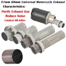 Universal 51mm 60mm Motorrad Auspuff Flucht modifizierter Schall dämpfer abnehmbarer Katalysator Schall dämpfer db Killer Geräusch reduzierung reinigen