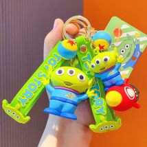 Anime Toy Story Alien Schlüsselanhänger Disney Three Eyes Figur Puppe Schlüsselanhänger Tasche Anhänger Auto Schlüsselanhänger Zubehör Spielzeug Geschenke für Freunde