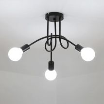Lampade da soffitto industriali E27 a 3 luci, plafoniera industriale moderna per soggiorno, camera da letto, cucina (senza lampadina)
