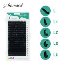 GAHAMACA Classic Individual Eyelash Extension L/L+/LC/LD/LU(M) Curl Lash Extensions L Shaped Lashes 8-15mm Mix False Eyelashes