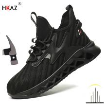 Sicherheitsschuhe für Herren, bruchsicher, Stahlkappe, unzerstörbar, leicht, rutschfest, atmungsaktiv, Sneaker, Arbeitsschuhe, Sicherheitsstiefel