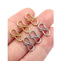 30Pcs Stainless Steel Letter S End Clasps Hooks 7X13mm Bracelet Necklace Chain Connectors Buckle For Jewelry Making Accessories