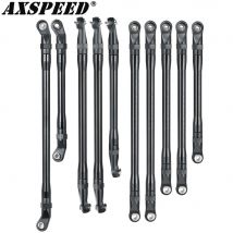 AXSPEED 10 pezzi collegamenti in lega di alluminio collegamenti telaio e estremità asta in plastica passo 313 mm per 1/10 RC Crawler Car Axial SCX10 II 90046