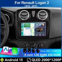 Android 15 Radio del coche para Renault Logan 2 2012 - 2019 Sandero 2 2014 - 2019 navegación Multimedia Carplay DVD unidad principal NO 2 Din