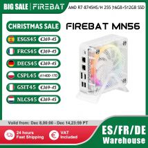 FIREBAT MN56 MINI PC AMD R7-8745HS H 255 Windows11 DDR5 16GB+ 512GB SSD 8 rdzeniowy komputer stacjonarny BT 5.2 WIFI6 HDMI TYPE-C USB