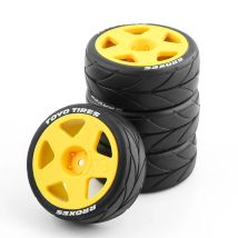 4PCS RC 1/10 On-Road Gummireifen Reifen und Kunststoffrad für 1/10 RC On-Road Rally Auto HPI Tamiya TT01 TT02 Kyosho Wltoys