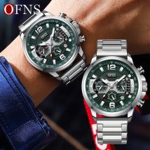OFNS Luxus Quarz Uhren herren Business-Mode Leuchtende Edelstahl Outdoor Wasserdicht Kalender Uhren Für Mann Relogio