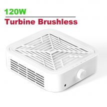 Aspirapolvere per unghie senza spazzole a turbina, forte aspirazione, 120 W, per manicure, con filtro rimovibile, velocità regolabile