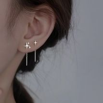 Ventfille 925 Sterling Silver Star Orecchino per le donne Ragazza Semplice Nappe Catena Moda Ufficio Gioielli Regalo Dropshipping
