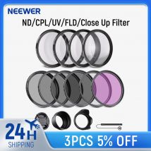 NEEWER Kit filtro e accessori per lenti ND/CPL/UV/FLD/chiudi con ND2 ND4 ND8, filtri ravvicinati (++1/+2/+4/+10), paraluce Tulip,