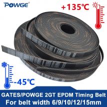 POWGE GATES GT LL-2GT E 2GT EPDM Open Synchronous Timing belt width 6/9/10/12/15/20mm Temperature -45℃  to +135℃ VORON Printer