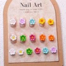 100 Stück/Packung neue 5-Blütenblatt-Nagel-Charms – 3D süße Harz-Nagelkunst, süße DIY-Nageldekoration für saisonale Maniküre