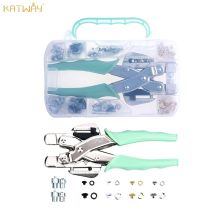 All-in-One-Ösen-Presszangen-Set, 1/8 Zoll und 3/16 Zoll Tülle, Werkzeugsatz mit 160 Gold, Silber, Weiß, Schwarz, Metall-Ösenösen HH-AA253