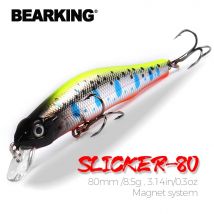 BEARKING 80mm 8.5g profesjonalna jakość magnes waga przynęty Minnow korba gorący Model sztuczna przynęta